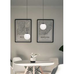 Kaja Savoy lampa wisząca 1x40 W biała-czarna K-4921