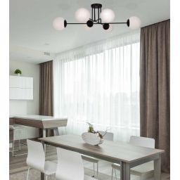 Kaja Savoy lampa podsufitowa 6x40 W biała-czarna K-4925