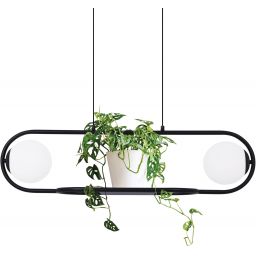 Kaja Finestra lampa wisząca 2x40 W biała-czarna K-4961