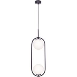 Kaja Parva lampa wisząca 2x40 W czarna-mleczna K-5101