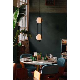 Kaja Parva lampa wisząca 2x40 W czarna-mleczna K-5101