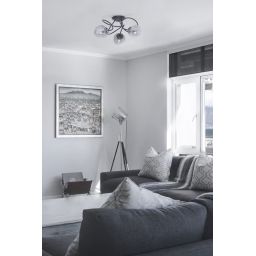 Kaja Rubi lampa podsufitowa 3x40 W czarna-grafitowa K-5116