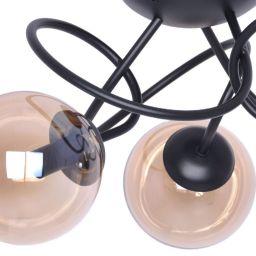 Kaja Floro lampa podsufitowa 3x40 W czarna-bursztynowa K-5126