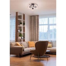 Kaja Floro lampa podsufitowa 3x40 W czarna-bursztynowa K-5126