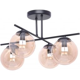 Kaja Delta lampa podsufitowa 4x40 W czarna-bursztynowa K-5161