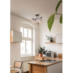 Kaja Delta lampa podsufitowa 4x40 W czarna-bursztynowa K-5161