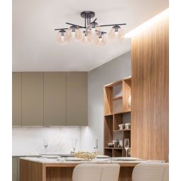 Kaja Delta lampa podsufitowa 6x40 W czarna-bursztynowa K-5162