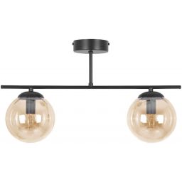 Kaja Delta lampa podsufitowa 2x10 W czarna-bursztynowa K-5163