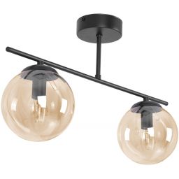 Kaja Delta lampa podsufitowa 2x10 W czarna-bursztynowa K-5163