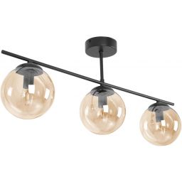 Kaja Delta lampa podsufitowa 3x10 W czarna-bursztynowa K-5164