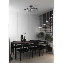 Kaja Gamma lampa podsufitowa 5x40 W czarna-grafitowa K-5167