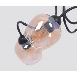 Kaja Diuna lampa podsufitowa 3x60W czarny/bursztynowy K-5190