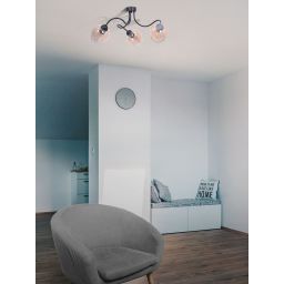 Kaja Diuna lampa podsufitowa 3x60W czarny/bursztynowy K-5190