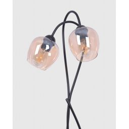 Kaja Diuna lampa stojąca 2x60W czarny/bursztynowy K-5193