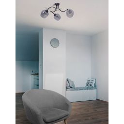 Kaja Sara lampa podsufitowa 3x60W czarny/grafitowy K-5195