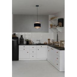 Kaja Gato lampa wisząca 1x40W czarny/beżowy K-5230