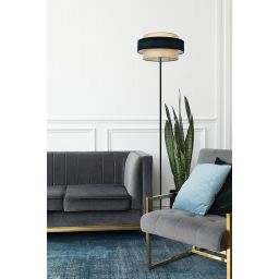 Kaja Gato lampa stojąca 1x40W czarny/beżowy K-5235