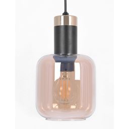 Kaja Doka lampa wisząca 2x40W czarny/bursztynowy K-5266