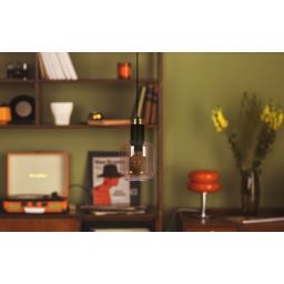 Kaja Doka lampa wisząca 1x40W czarny/bursztynowy K-5265