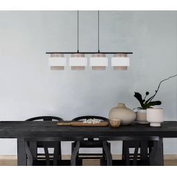 Kaja Cezar lampa wisząca 4x40W biały/beżowy K-5273