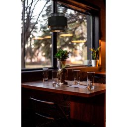 Kaja Amos lampa wisząca 1x40W czarny/złoty K-5280