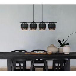 Kaja Amos lampa wisząca 4x40W czarny/złoty K-5283