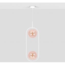 Kaja Arlena lampa wisząca 2x40 W biała-bursztynowa K-5305