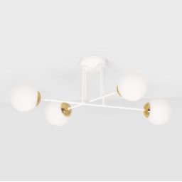 Kaja Elmo lampa podsufitowa 4x40 W biała-złota K-5313