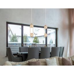 Kaja Sven lampa wisząca 2x10 W złota-bursztynowa K-5397