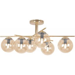 Kaja Grand lampa podsufitowa 6x10 W złota-bursztynowa K-5414