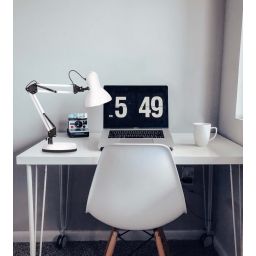 Kaja Cosmo lampa biurkowa 1x60W biały/czarny K-MT-COSMOBIAŁY