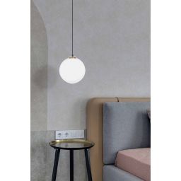 Kaja Isla lampa wisząca 1x40W czarny/patyna/szkło biały mat K-4912