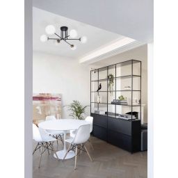 Kaja Isla lampa podsufitowa 6x40 W biała-czarna-patyna K-4915