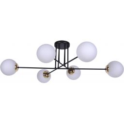 Kaja Isla lampa podsufitowa 6x40 W biała-czarna-patyna K-4915