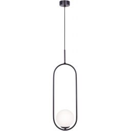Kaja Parva lampa wisząca 1x40 W czarna-mleczna K-5100