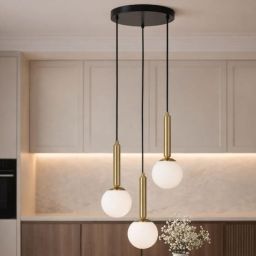 Kaja Toki lampa wisząca 3x10 W biała-czarna-patyna K-5862