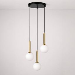 Kaja Toki lampa wisząca 3x10 W biała-czarna-patyna K-5862