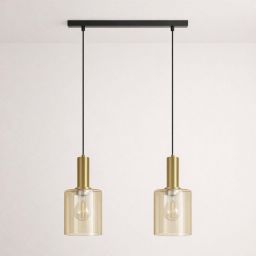 Kaja Aigo lampa wisząca 2x15 W czarna-patyna-bursztynowa K-5876