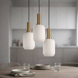 Kaja Fiore lampa wisząca 3x15 W biała-czarna-patyna K-5882