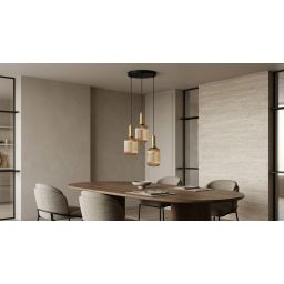 Kaja Hiro lampa wisząca 3x15 W czarna-patyna-bursztynowa K-5887