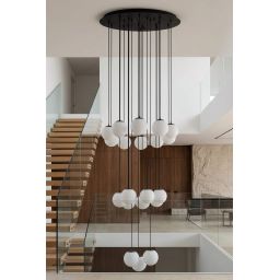 Kaja lampa wisząca 20x15 W biała-czarna KP-34