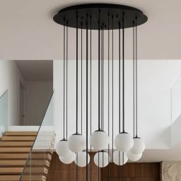 Kaja lampa wisząca 20x15 W biała-czarna KP-34