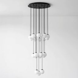 Kaja lampa wisząca 20x15 W biała-czarna KP-34