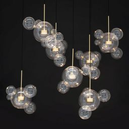 King Home Capri Line 7 lampa wisząca 14x7W LED złota/przezroczysta XCP9148-7B