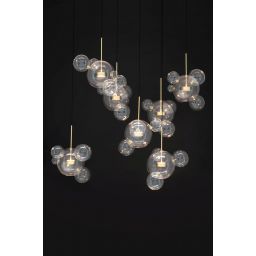 King Home Capri Line 7 lampa wisząca 14x7W LED złota/przezroczysta XCP9148-7B