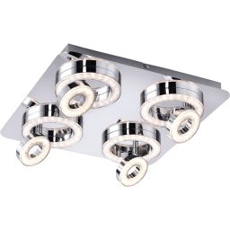 Just Light Tim lampa podsufitowa 4x2,8W+4x3,1W chrom 14522-17