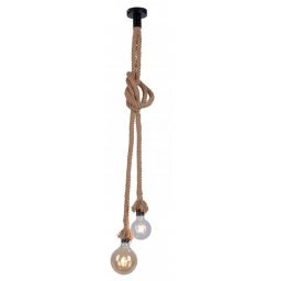 Just Light Rope lampa wisząca 2x15W czarny/brązowy 15482-18