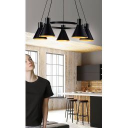 Candellux More lampa wisząca 5x40W czarny mat 35-71163