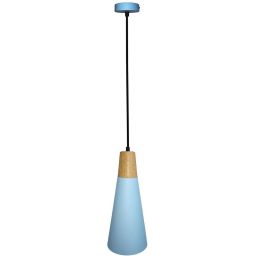 Ledea Faro lampa wisząca 1x40W niebieska/drewno 50101258