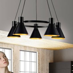 Candellux More lampa wisząca 5x40W czarny mat 35-71163